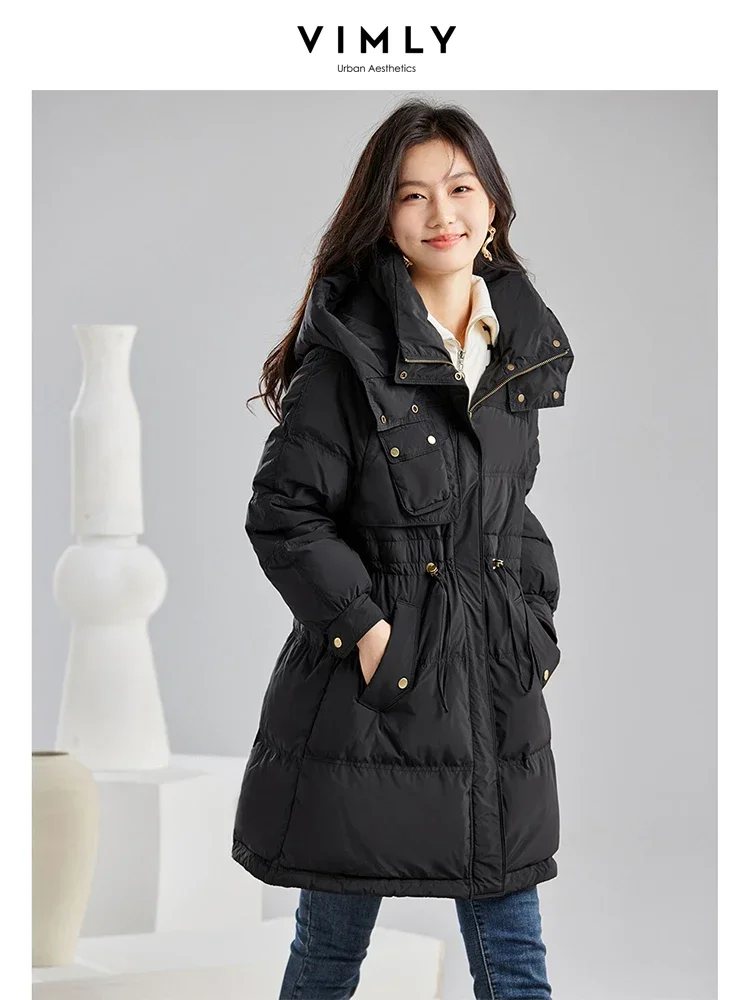 Vimly Black Hooded Zipper Duck Down Jackets 2023 Winter Stand Collar Windproof Thick Warm Long Sleeve Woman Coat Outerwear 50610
Vimly Black Hooded Zipper Duck Down Jackets 2023 Winter Stand Collar Windproof Thick Warm Long Sleeve Woman Coat Outerwear 50610