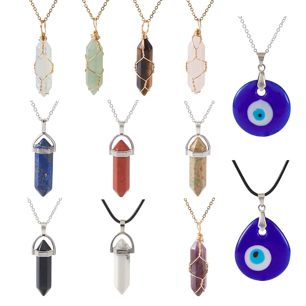 Natural Stone Synthetic Gemstone Pendants Charms Lampwork Charm Waxed Cord Stainless Steel Necklace Chain for DIY Jewelry Making
Natural Stone Synthetic Gemstone Pendants Charms Lampwork Charm Waxed Cord Stainless Steel Necklace Chain for DIY Jewelry Making