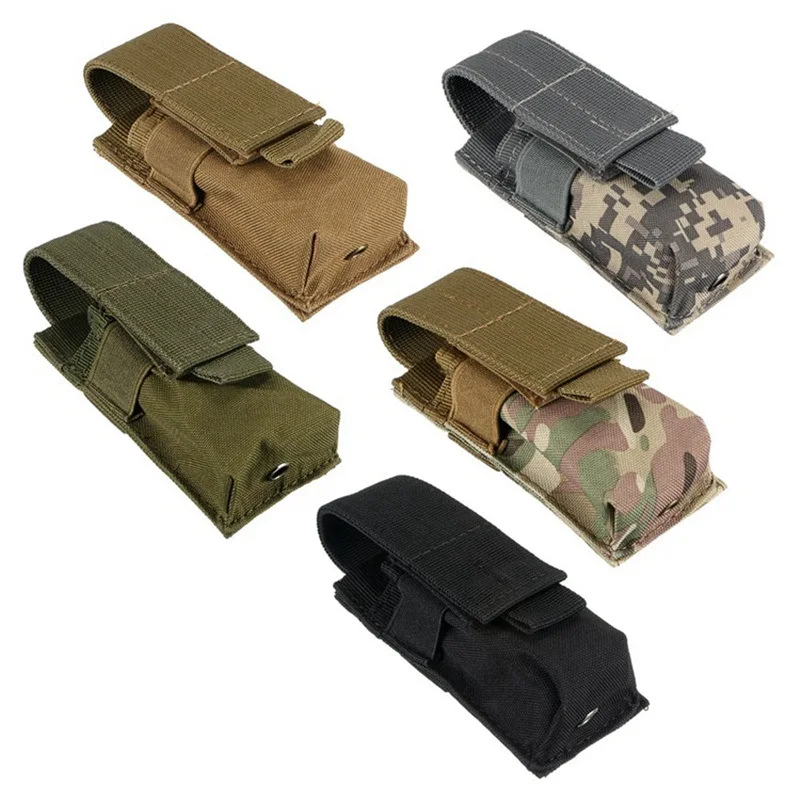 

Tactical Military Molle M5 Flashlight Pouch Outdoor Hunting Single Pistol Magazine Bag Pouch Torch Case Knife Holder Holster Bag