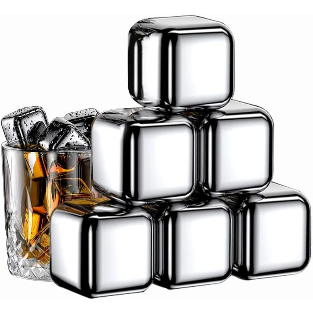 6 PC Whiskey Reusable Ice Cubes 304 Stainless Steel Metal Beverage Chilling Rocks with Ice Cube Trays Gift Sets
6 PC Whiskey Reusable Ice Cubes 304 Stainless Steel Metal Beverage Chilling Rocks with Ice Cube Trays Gift Sets
