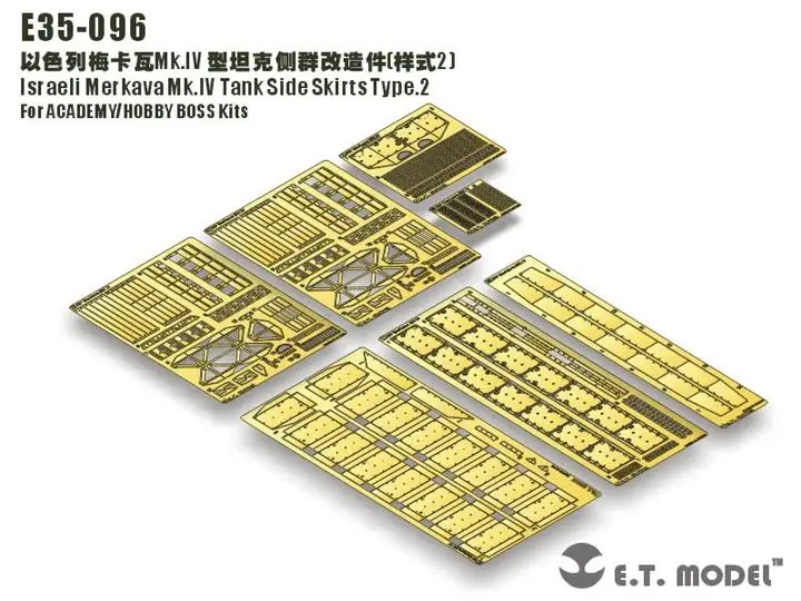 

ET Model 1/35 E35-096 Israel Merkava Mk.IV Tank Side Skirts Type.2 Detail Up part E35096