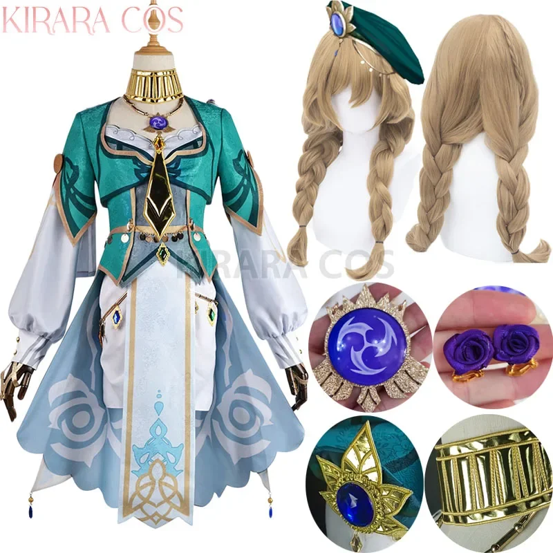

Genshin Impact Lisa New Skin Cosplay Costume with Hat Character Outfit Lisa Cosplay Wig High Quality Texture Costumes