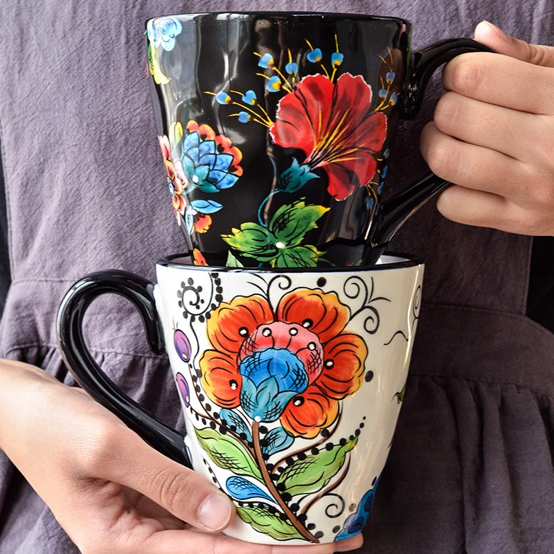 Ceramic Cup Coffee Cup Breakfast Coffee Milk Cup Creative large-capacity hand-painted office tea cups afternoon tea cups
Ceramic Cup Coffee Cup Breakfast Coffee Milk Cup Creative large-capacity hand-painted office tea cups afternoon tea cups