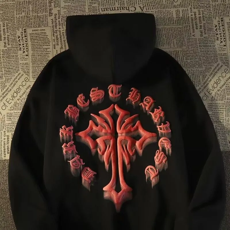 American Punk Cross Letter Graphic Hoodies Hip Hop Oversized Sweatshirt Men Warm Plush Winter Tops Loose Casual K Pop Clothes
American Punk Cross Letter Graphic Hoodies Hip Hop Oversized Sweatshirt Men Warm Plush Winter Tops Loose Casual K Pop Clothes