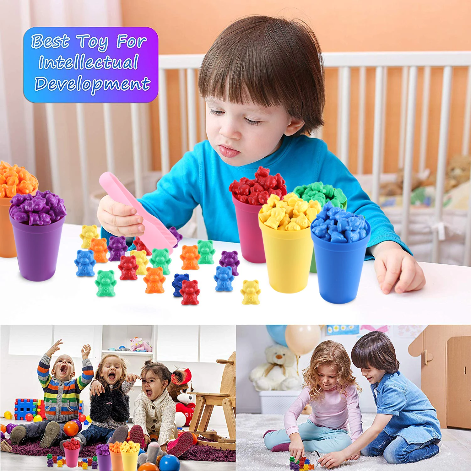 70pcs/set Montessori Toys Box Rainbow Stack Cups Counting Bears Color Weights Sensory Toys Children Baby Teaching Matching Game
70pcs/set Montessori Toys Box Rainbow Stack Cups Counting Bears Color Weights Sensory Toys Children Baby Teaching Matching Game