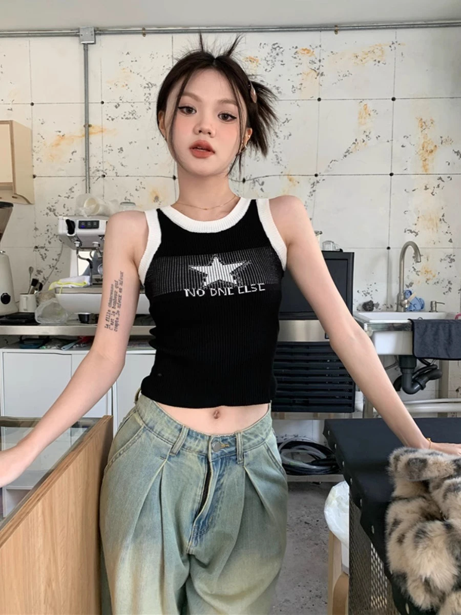 Spice Girls Clashing Knitted Camisole Women Summer Sleeveless Sports Outer Wear Ice Silk Small Vest Inner Short Tops
Spice Girls Clashing Knitted Camisole Women Summer Sleeveless Sports Outer Wear Ice Silk Small Vest Inner Short Tops