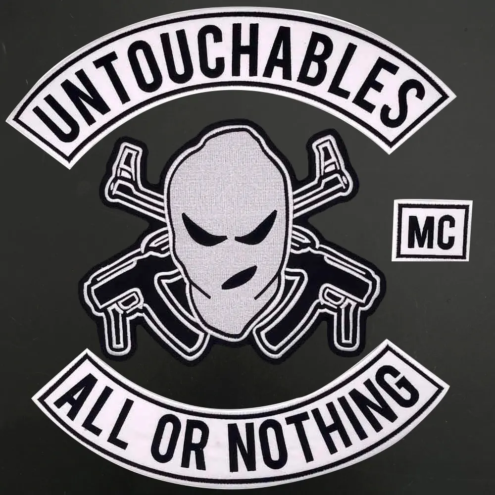 UNTOUCHABLES ALL OR NOTHING Motorcycle Biker Patch Embroidery Sticker Badge for Jacket Vest with Iron on Backing
UNTOUCHABLES ALL OR NOTHING Motorcycle Biker Patch Embroidery Sticker Badge for Jacket Vest with Iron on Backing