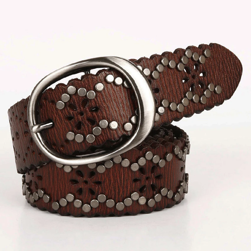 New Women's Rivet Belt Leather Fashion Personalized Belt Shirt Decoration Black Coffee Metal Buckle Belt Female Vintage Belt
New Women's Rivet Belt Leather Fashion Personalized Belt Shirt Decoration Black Coffee Metal Buckle Belt Female Vintage Belt