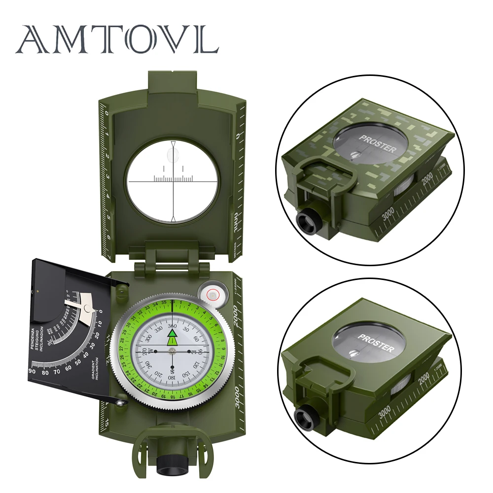 Metal Compass Mini Camping Compass Sighting Clinometer with Carry Bag for Outdoor Hunting Hiking Geology Camouflage / Green
Metal Compass Mini Camping Compass Sighting Clinometer with Carry Bag for Outdoor Hunting Hiking Geology Camouflage / Green