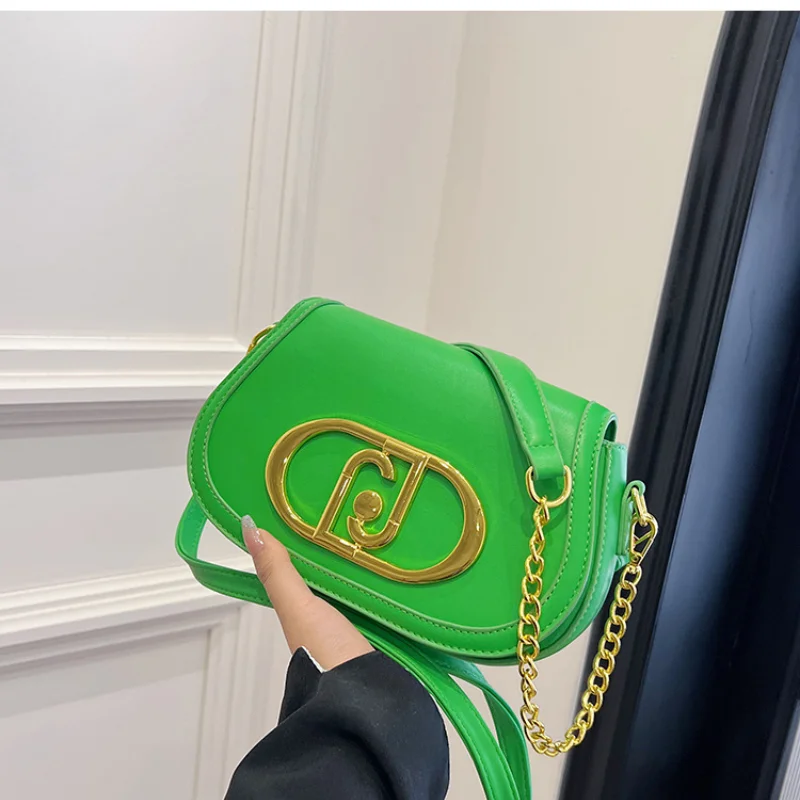 

New Candy Color Women's Handbags Metal Buckle Flap Square Shoulder Bag Fashion 2024 Summer Crossbody Bag Casual Commuting Bag