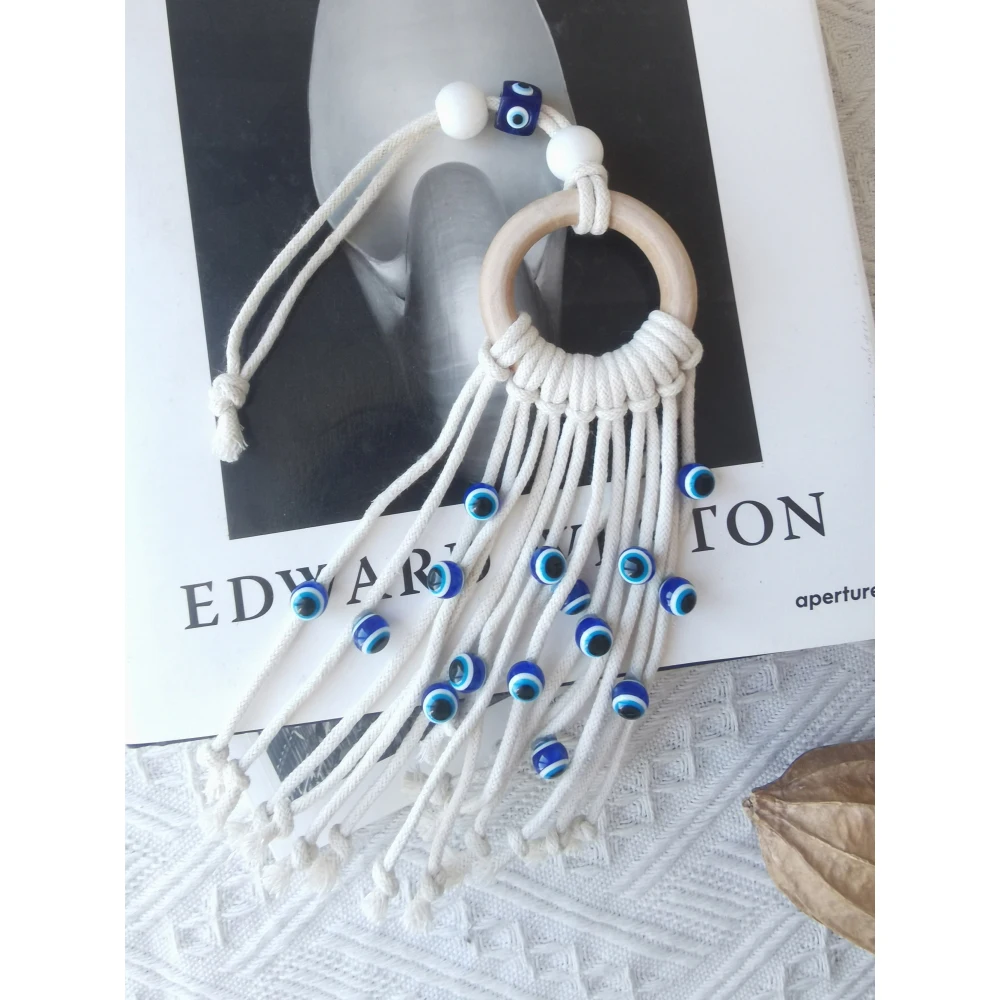 Turkish Evil Eye Macramé Wall Hanging - Protective Cotton Tapestry for Home 10 Se4b7de36360f4df9a53dbd05fa31afe38
