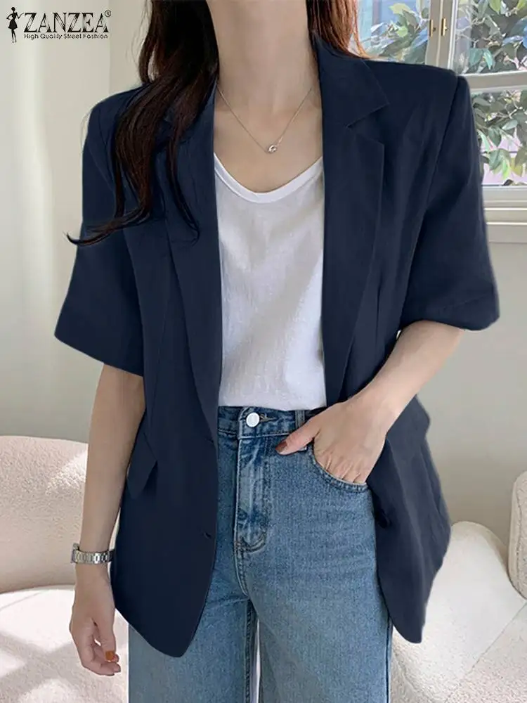 ZANZEA Women Short Sleeve Buttons Suits Casual Blazer Korean Fashion Formal Notched Collar Suit Jackets OL Leisure Suit Coats
ZANZEA Women Short Sleeve Buttons Suits Casual Blazer Korean Fashion Formal Notched Collar Suit Jackets OL Leisure Suit Coats