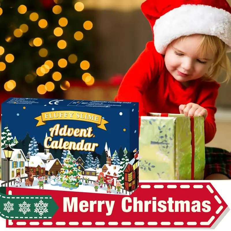 

Новогодний календарь с обратным отсчетом, подарок для детей на Рождество, вспениваемый клей, 24 цифры, обратный отсчет, подарок, слизь, пузырьковая жвачка, улучшает