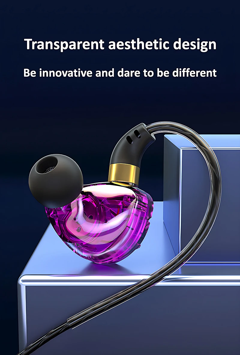 HIFI Wired Earphones 3.5MM AUX/Type C Jack 9D Surround With Mic In-Ear Transparent Music Headsets For Samsung Android For iPhone Se4ba2c1851614311964567e444228affj