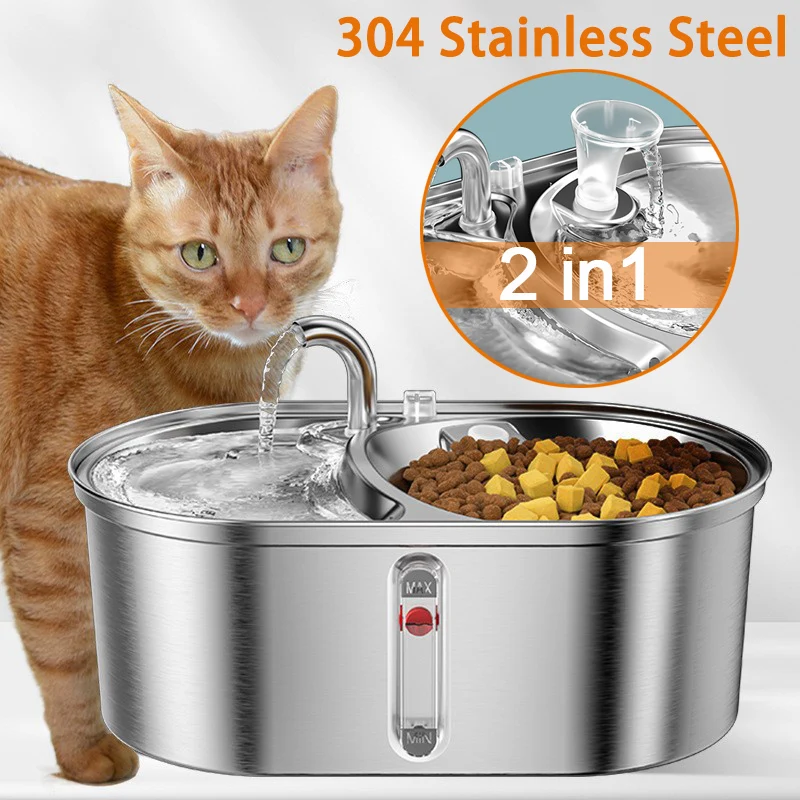 3L Auto Cat Water Fountain & Feeder 2 In 1 Stainless Steel Double Bowl Pet Feeding Drinking Dog Water Dispenser Ultra-Quiet Pump
3L Auto Cat Water Fountain & Feeder 2 In 1 Stainless Steel Double Bowl Pet Feeding Drinking Dog Water Dispenser Ultra-Quiet Pump