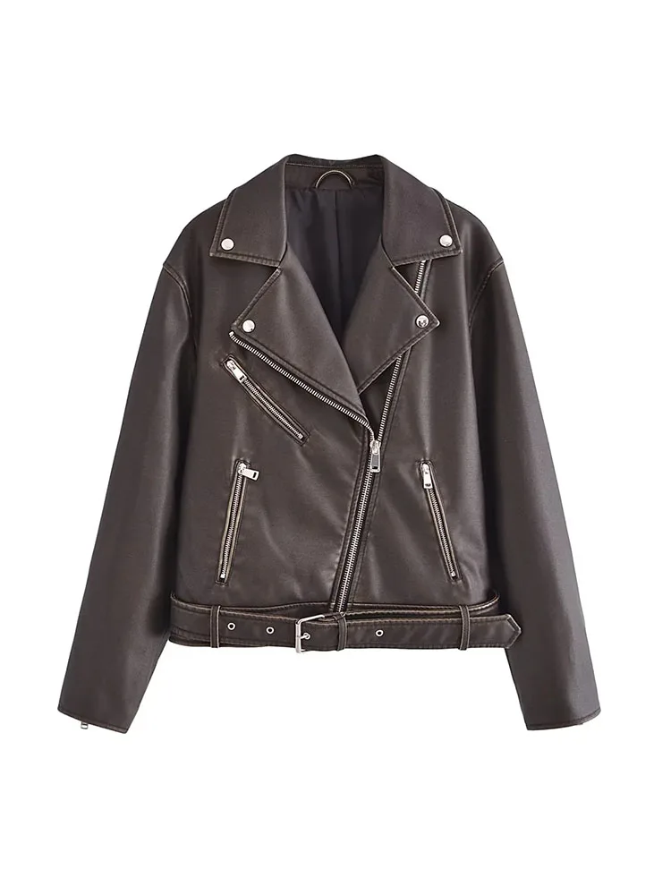 TRAF Women Faux Leather Jacket 2023 Autumn Winter Zipper Causal Street Jacket Women Long Sleeve Coat Basic Jacket
TRAF Women Faux Leather Jacket 2023 Autumn Winter Zipper Causal Street Jacket Women Long Sleeve Coat Basic Jacket