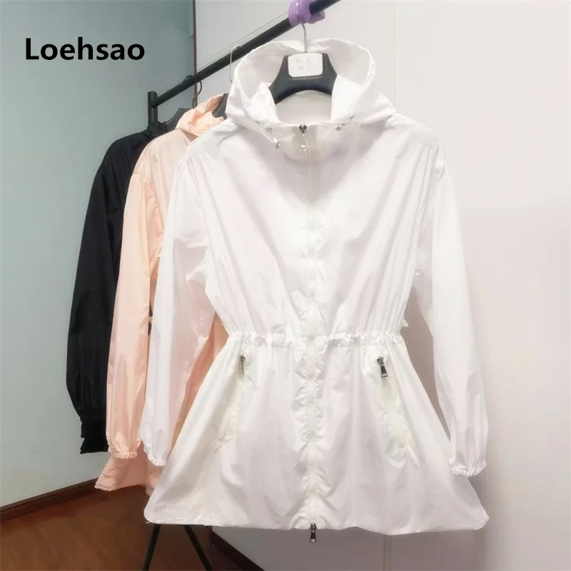 Loehsao Brand 2023 Fashion Sunscreen Women Jacket Hooded Loose Thin Wind Coat Summer Windbreak Trench Jackets Black White Pink
Loehsao Brand 2023 Fashion Sunscreen Women Jacket Hooded Loose Thin Wind Coat Summer Windbreak Trench Jackets Black White Pink