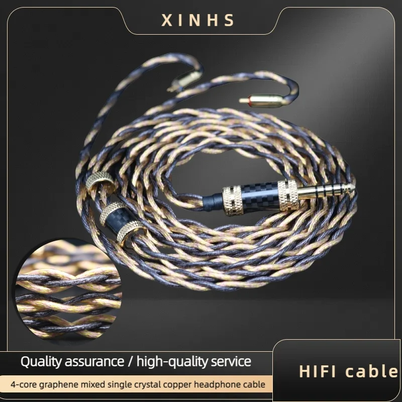 

XINHS 4-Core Single Crystal Copper Mixed Graphene Earphone Upgrade Cable 2Pin QDC MMCX TFZ Suitable for TANGZU FUDU HOLA ZeroIEM