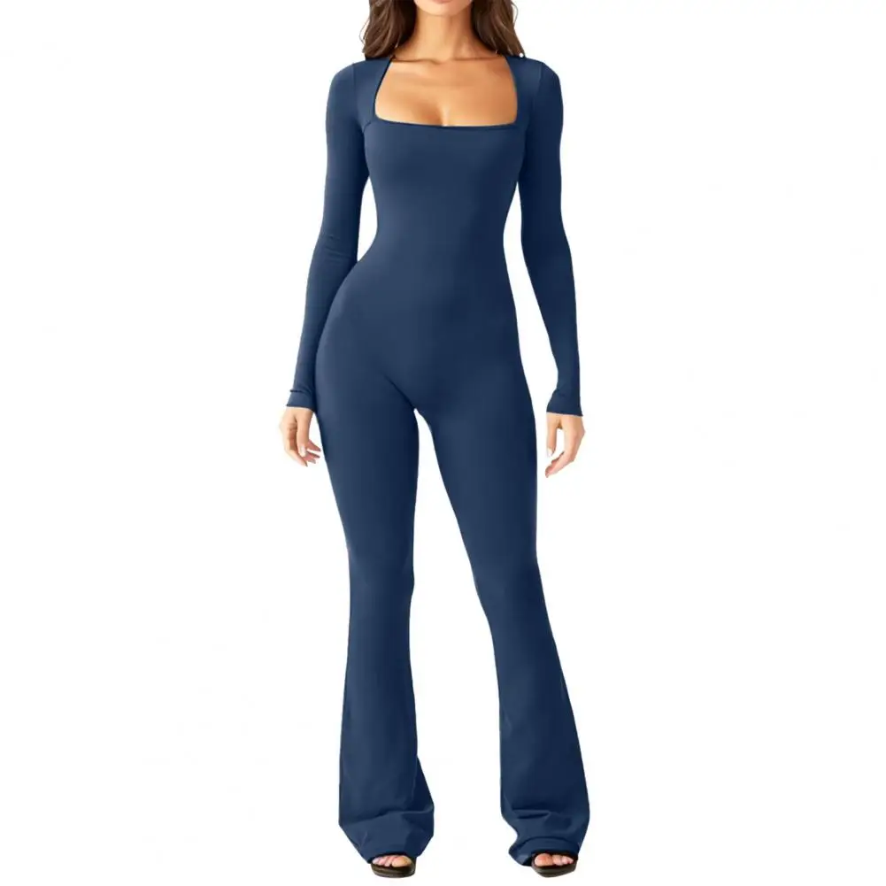 Lady Fall Jumpsuit Sexy Jumpsuit Flattering Women's Long Sleeve Jumpsuit Stylish Low-cut Neck Tummy Control Flared Hem for A
Lady Fall Jumpsuit Sexy Jumpsuit Flattering Women's Long Sleeve Jumpsuit Stylish Low-cut Neck Tummy Control Flared Hem for A
