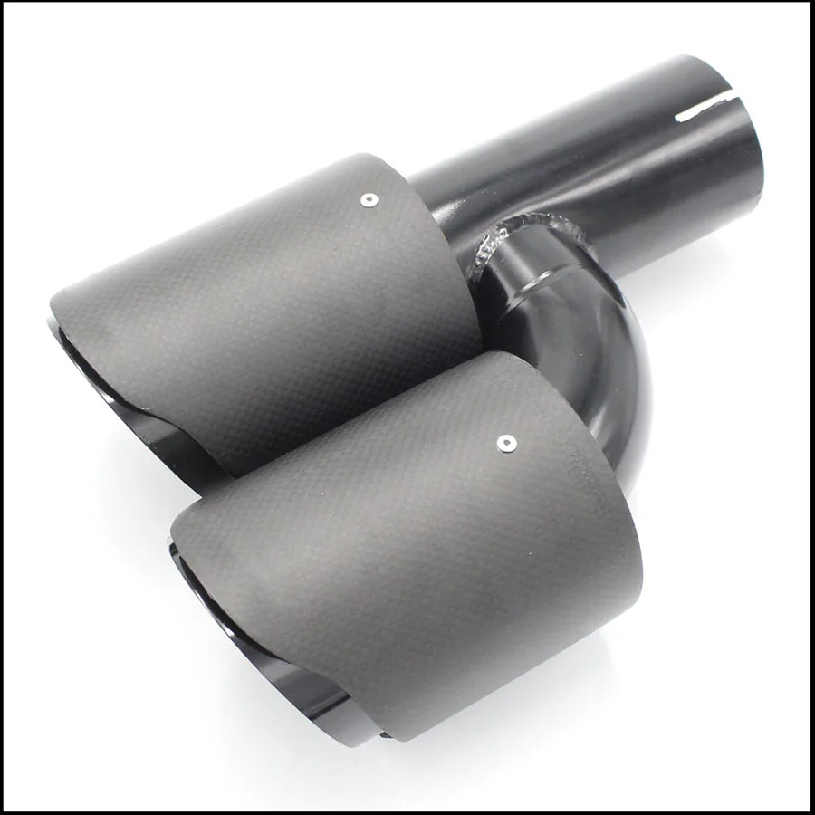 H Style Glossy Black Model Dual Carbon fiber stainless steel universal Auto exhaust tip Double Tip For Left Side With Logo
H Style Glossy Black Model Dual Carbon fiber stainless steel universal Auto exhaust tip Double Tip For Left Side With Logo
