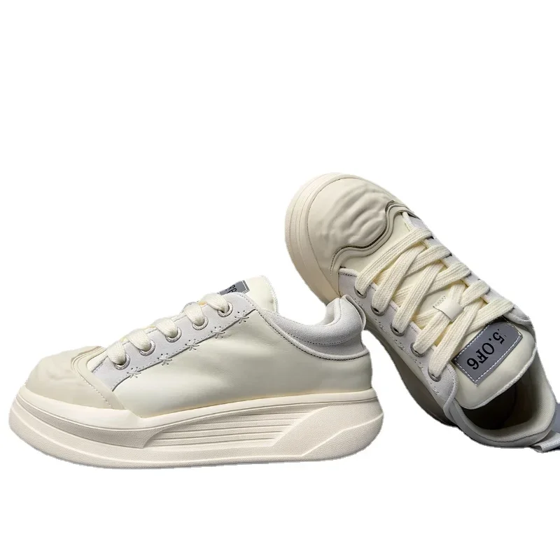 European Craft Design Bread Shoes for Men Genuine Leather Thick Soles Heightening Board Shoes Versatile Elevated White Shoes Man
European Craft Design Bread Shoes for Men Genuine Leather Thick Soles Heightening Board Shoes Versatile Elevated White Shoes Man