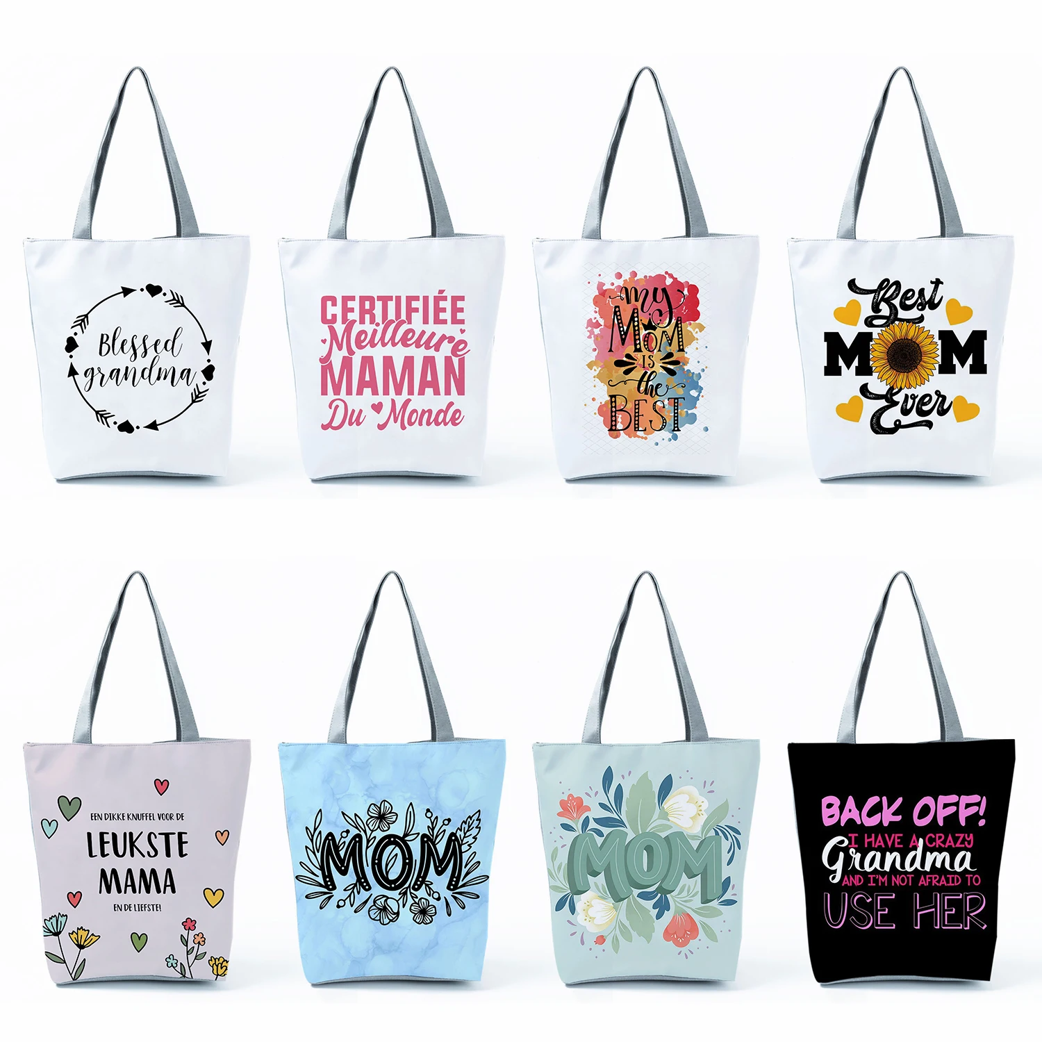 Shopping Bags MOM Letter Design Logo Women's Handbag Eco Reusable Gift Shoulder Bag Ladies Traveling Beach Totes Foldable Casual
Shopping Bags MOM Letter Design Logo Women's Handbag Eco Reusable Gift Shoulder Bag Ladies Traveling Beach Totes Foldable Casual