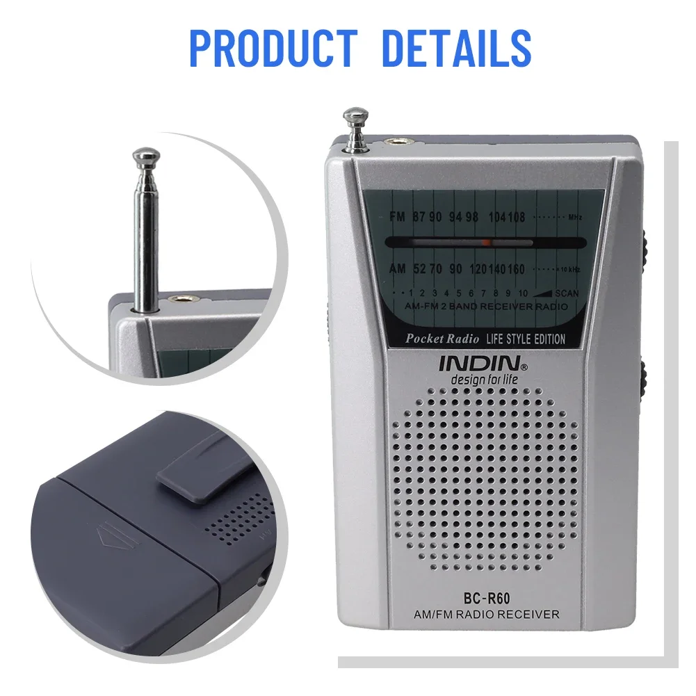 1pc AM FM Radio Broadcast Radio BC-R60 Gift Portable 95mm X 58mm X 20mm Built-in Speaker 88-108 MHZ Instrument Accessories
1pc AM FM Radio Broadcast Radio BC-R60 Gift Portable 95mm X 58mm X 20mm Built-in Speaker 88-108 MHZ Instrument Accessories