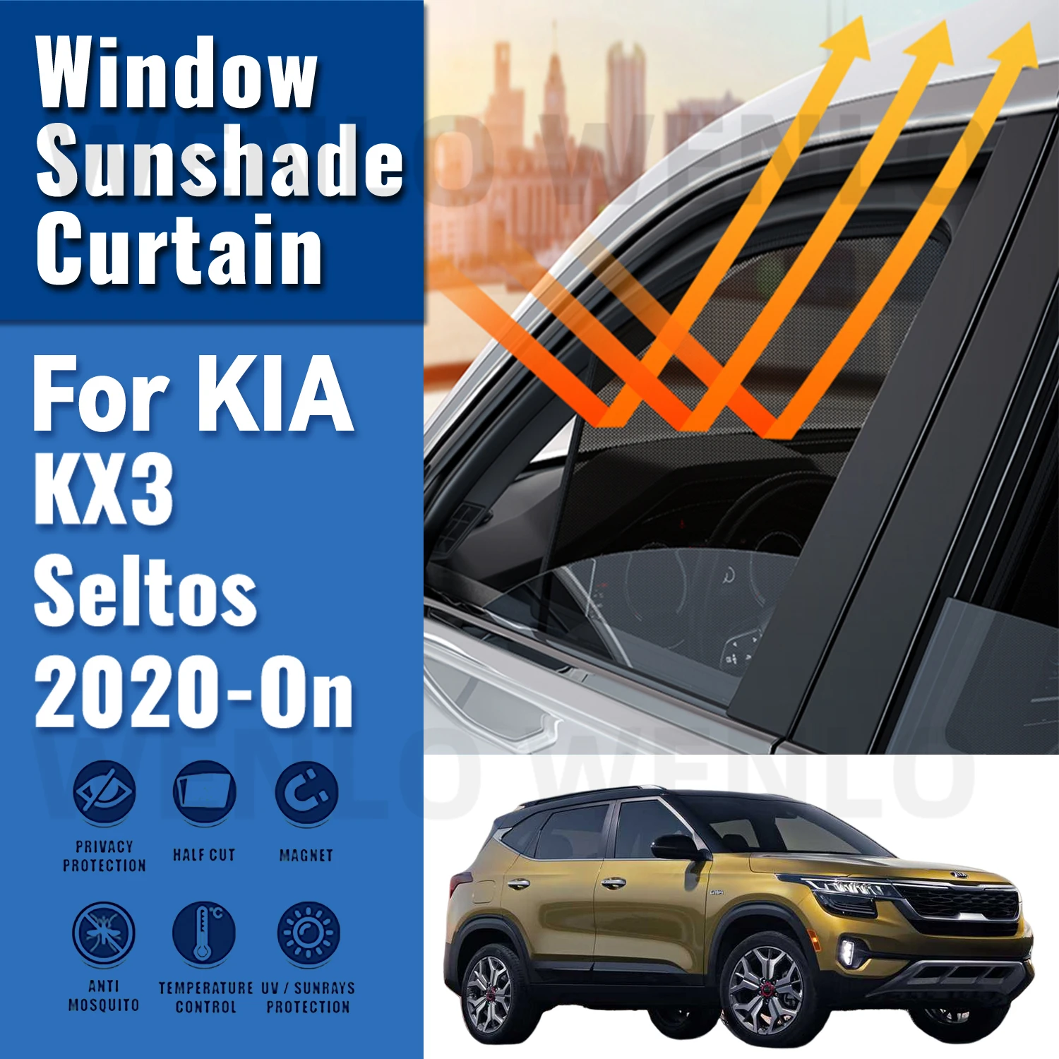 

Магнитный солнцезащитный козырек для KIA KX3 Seltos 2020-2023 2024