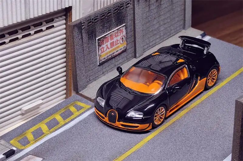 

**Pre-Order** Mortal 1:64 Bugatti Veyron Super Sport Black Orange limited799 Diecast Model Car