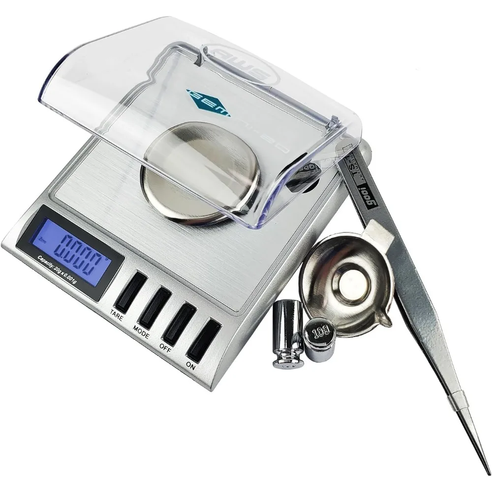 Gemini 20 - Portable Precision Modern Stainless Steel Digital Milligram Scale 20g x 0.001g (Silver) - AMERICAN WEIGH SCALES
Gemini 20 - Portable Precision Modern Stainless Steel Digital Milligram Scale 20g x 0.001g (Silver) - AMERICAN WEIGH SCALES