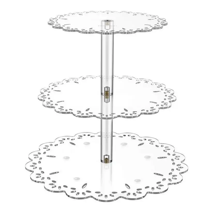 

3 Tier Dessert Stand Transparent Acrylic Serving Cupcake Holder Dessert Display Holder For Wedding Thanksgiving Day Party