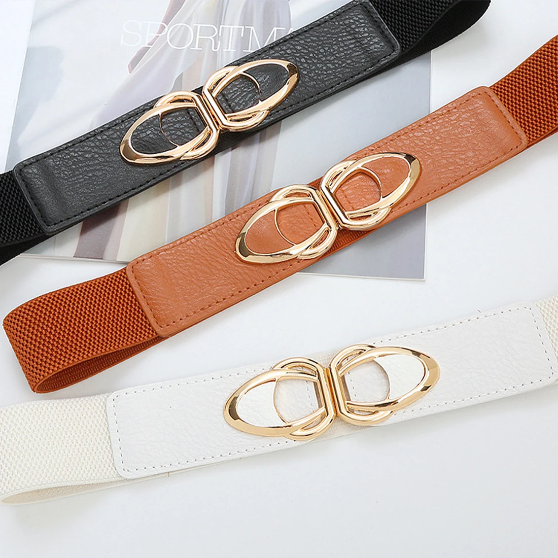 2023 High Quality Fashion All-Match PU Leather Elastic Wide Belts For Elegant Women Stretch Thick Waist Dress Plus Size
2023 High Quality Fashion All-Match PU Leather Elastic Wide Belts For Elegant Women Stretch Thick Waist Dress Plus Size