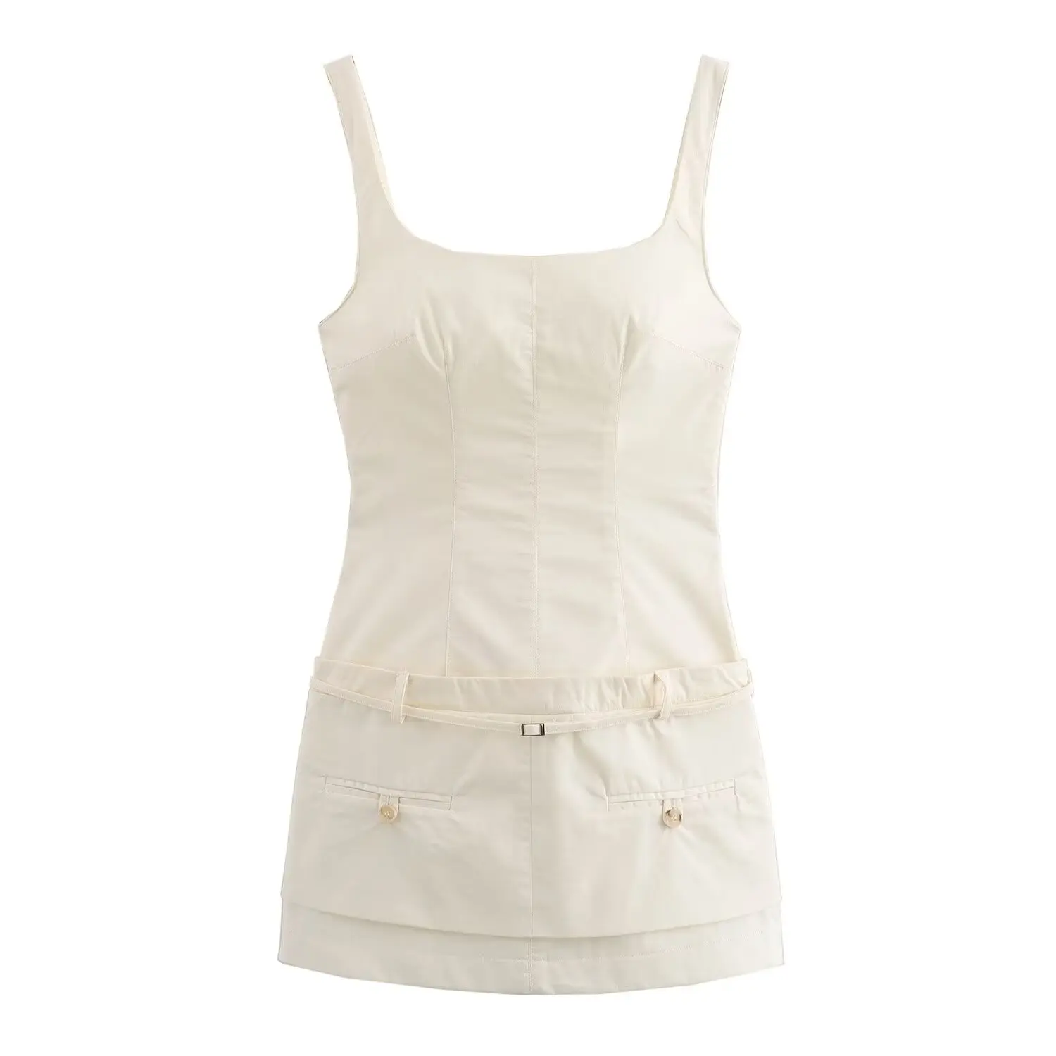 Women's New Chic Fashion With Belt Button Decoration Slim Vest Style Mini Dress Retro Sleeveless Open Back Women's Dress Mujer
Women's New Chic Fashion With Belt Button Decoration Slim Vest Style Mini Dress Retro Sleeveless Open Back Women's Dress Mujer