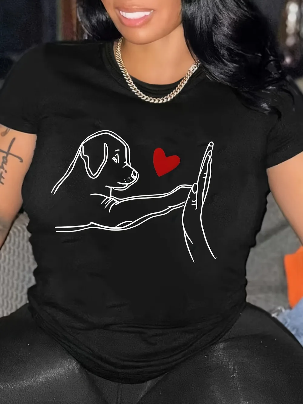 حجم كبير الكلب تي شيرت مطبوع عادية كم قصير توب لربيع وصيف الملابس النسائية تي شيرتات قصيرة الاكمام ملابس حريمي حجم كبير الكلب تي شيرت مطبوع عادية كم قصير توب لربيع وصيف الملابس النسائية تي شيرتات قصيرة الاكمام ملابس حريمي