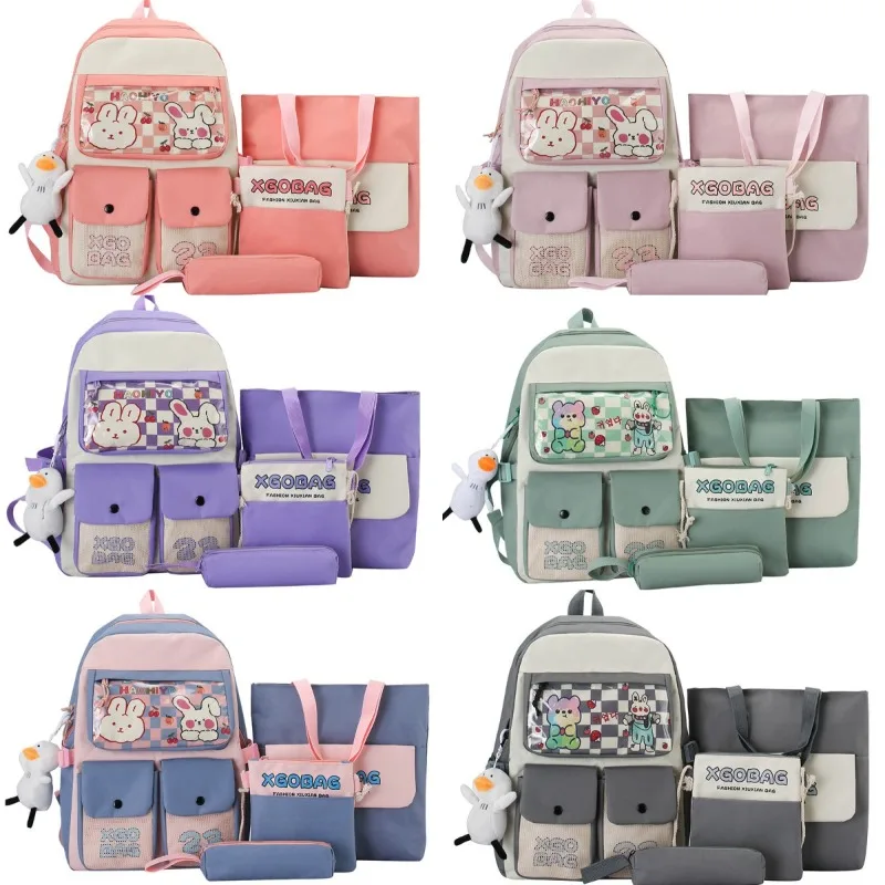 Middle School Student Schoolbag Four-piece Set Large Capacity Multi-functional Multi-compartment Backpack Female Mochila Niña
Middle School Student Schoolbag Four-piece Set Large Capacity Multi-functional Multi-compartment Backpack Female Mochila Niña