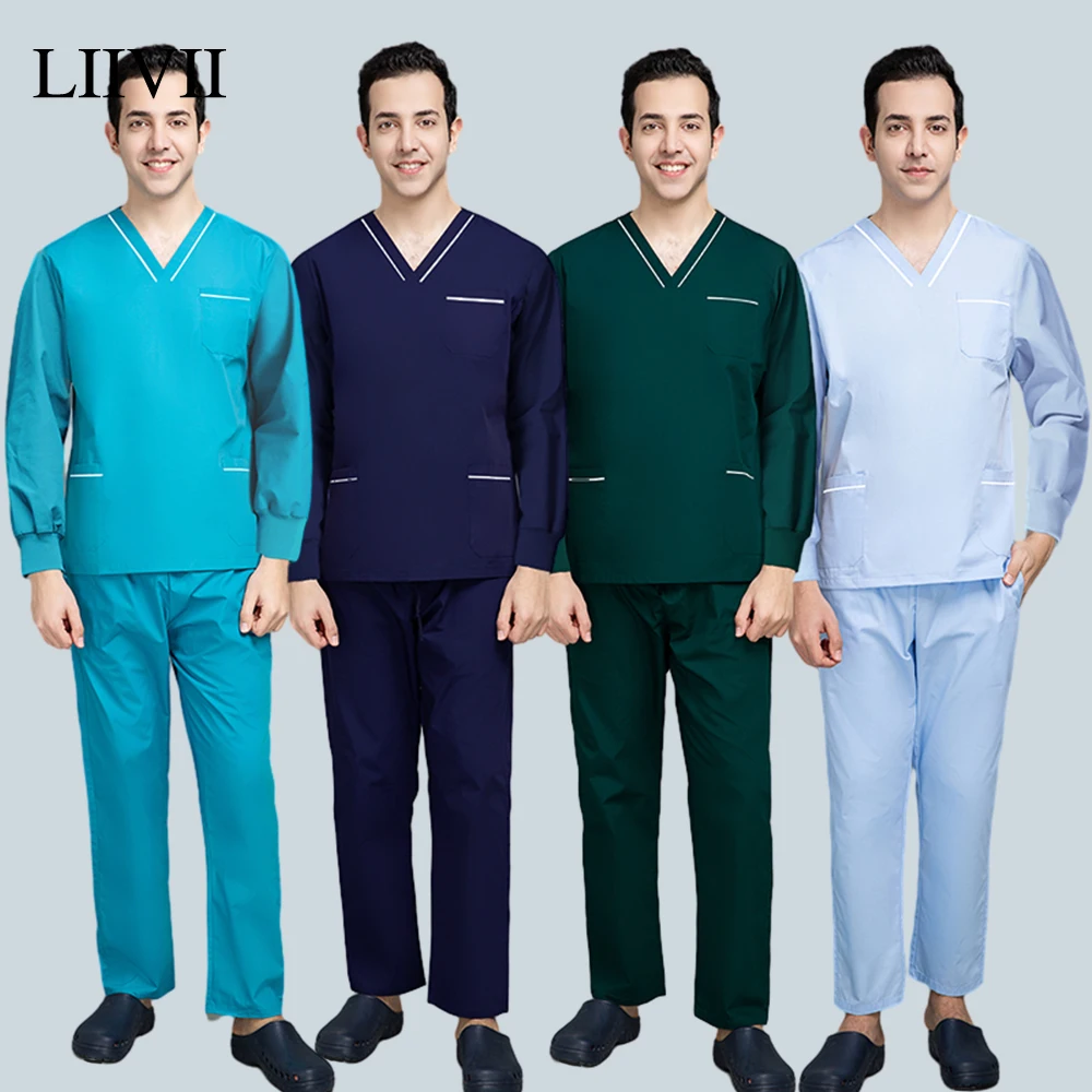Long Sleeve Suit Medical Clothes Unisex Scrub Top Plug Size Pants Nurse Nursing Uniform Vet Costume Surgical Workwear Clinic Set
Long Sleeve Suit Medical Clothes Unisex Scrub Top Plug Size Pants Nurse Nursing Uniform Vet Costume Surgical Workwear Clinic Set