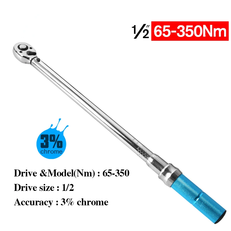 

350N 1/2 400N/450N Preset Torque Wrench chrome Hand Spanner Ratchet