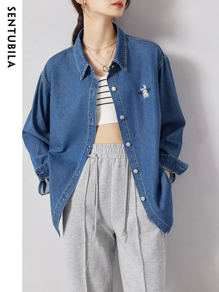 SENTUBILA Women's Casual Blue Denim Shirts Elegant Fashion 2024 Spring Loose Tops Simple Long Sleeve Shirts & Blouses for Women
SENTUBILA Women's Casual Blue Denim Shirts Elegant Fashion 2024 Spring Loose Tops Simple Long Sleeve Shirts & Blouses for Women