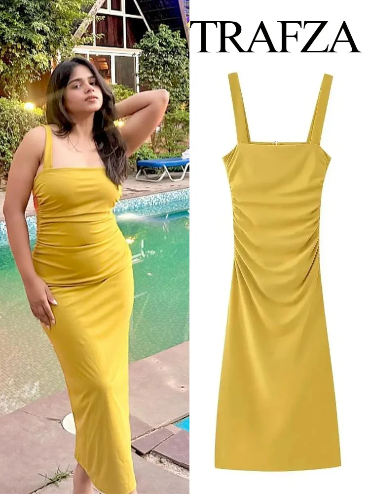 TRAFZA 2024 Women New Fashion Backless Sleeveless Dress Female Summer Vintage Solid Color Side Zipper Slit Hem Long Dress TRAF
TRAFZA 2024 Women New Fashion Backless Sleeveless Dress Female Summer Vintage Solid Color Side Zipper Slit Hem Long Dress TRAF