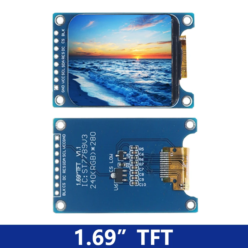 10,1-дюймовый цветной TFT-дисплей 1,69 дюйма, HD IPS ЖК-дисплей, стандартный экран 1,69 x, интерфейс SPI, контроллер ST7789
10,1-дюймовый цветной TFT-дисплей 1,69 дюйма, HD IPS ЖК-дисплей, стандартный экран 1,69 x, интерфейс SPI, контроллер ST7789