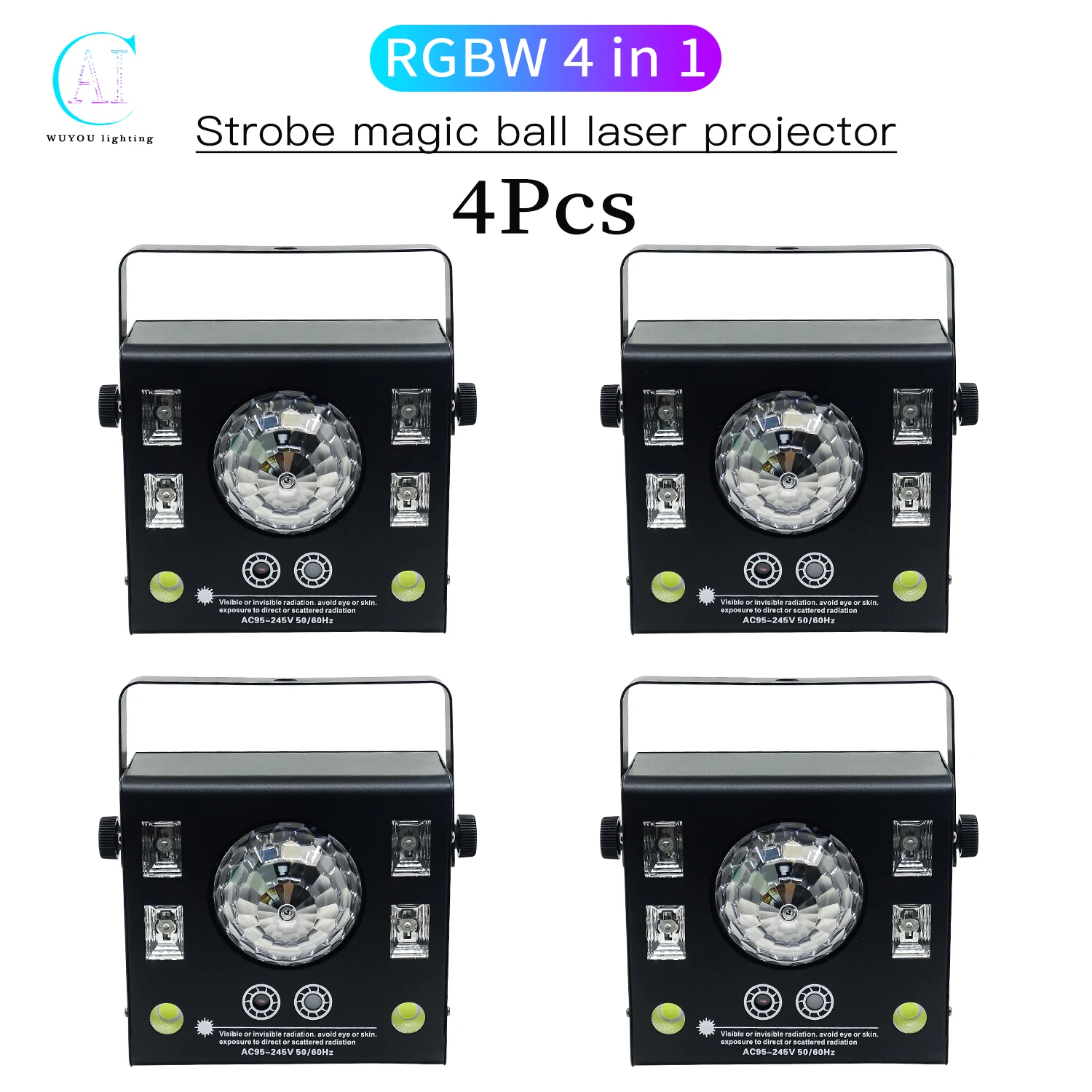 4Pcs/Lots LED Stage Light RGBW 4 in 1 Strobe Dyeing Magic Ball Laser Projector DJ Disco Party Christmas Wedding Mood Lights
4Pcs/Lots LED Stage Light RGBW 4 in 1 Strobe Dyeing Magic Ball Laser Projector DJ Disco Party Christmas Wedding Mood Lights