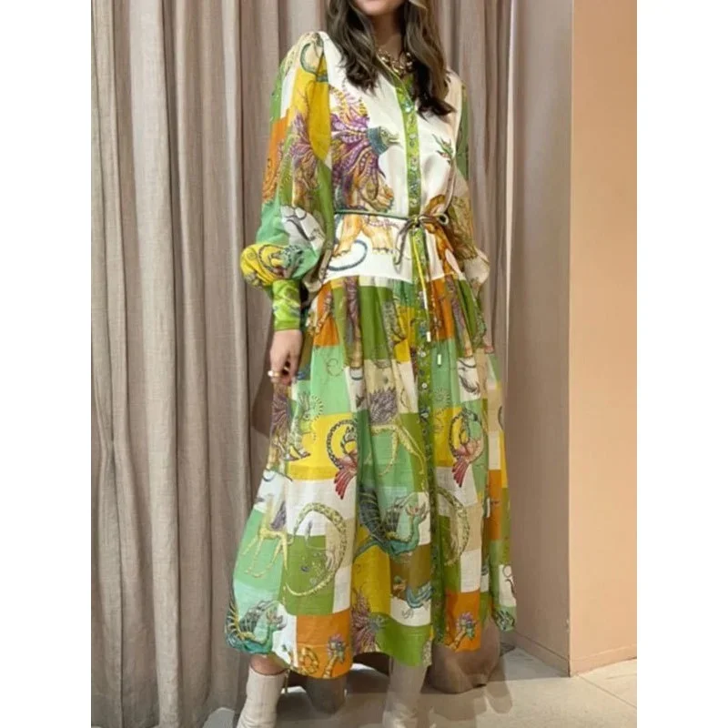 2024Foreign Trade Autumn New Personalized Fashion Skirt Single-Breasted Lantern Sleeve Waist Trimming Ruffles Dress
2024Foreign Trade Autumn New Personalized Fashion Skirt Single-Breasted Lantern Sleeve Waist Trimming Ruffles Dress