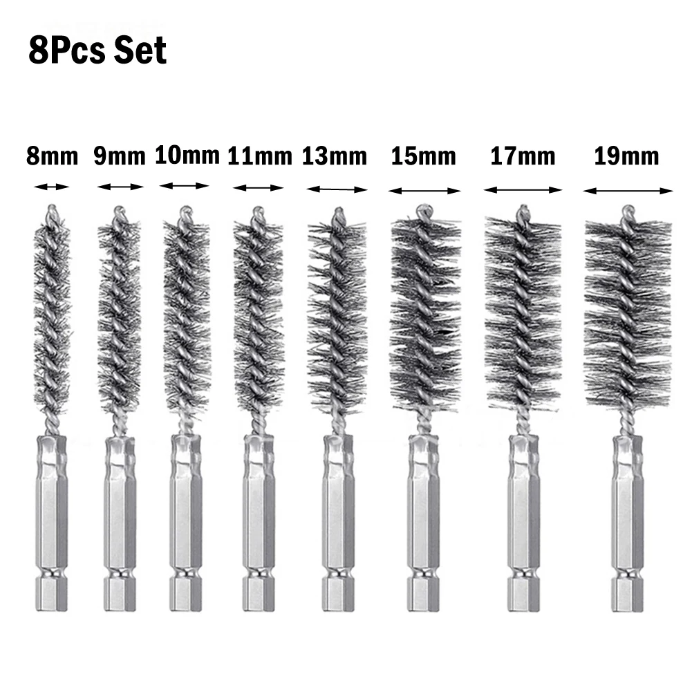 6/8pcs Stainless Steel Drill Brushes 8-19mm Twisted Wire Tube Cleaning Brush Set Rust Cleaner Automotive Washing Polishing Tools
6/8pcs Stainless Steel Drill Brushes 8-19mm Twisted Wire Tube Cleaning Brush Set Rust Cleaner Automotive Washing Polishing Tools