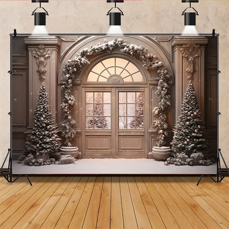 Traditional Christmas Background Decorations And Garland Arch Pink Balls Winter Snowy Outdoor Photography Backdrops Props SZ-83
Traditional Christmas Background Decorations And Garland Arch Pink Balls Winter Snowy Outdoor Photography Backdrops Props SZ-83