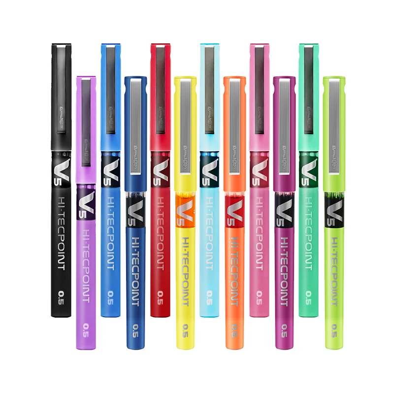 

Japan Pilot V5 0.5mm Gel Pen Liquid Ink Hi Tec Point Rollerball Pens, Roller Ball Sign Pen for Office School Drawing Writing