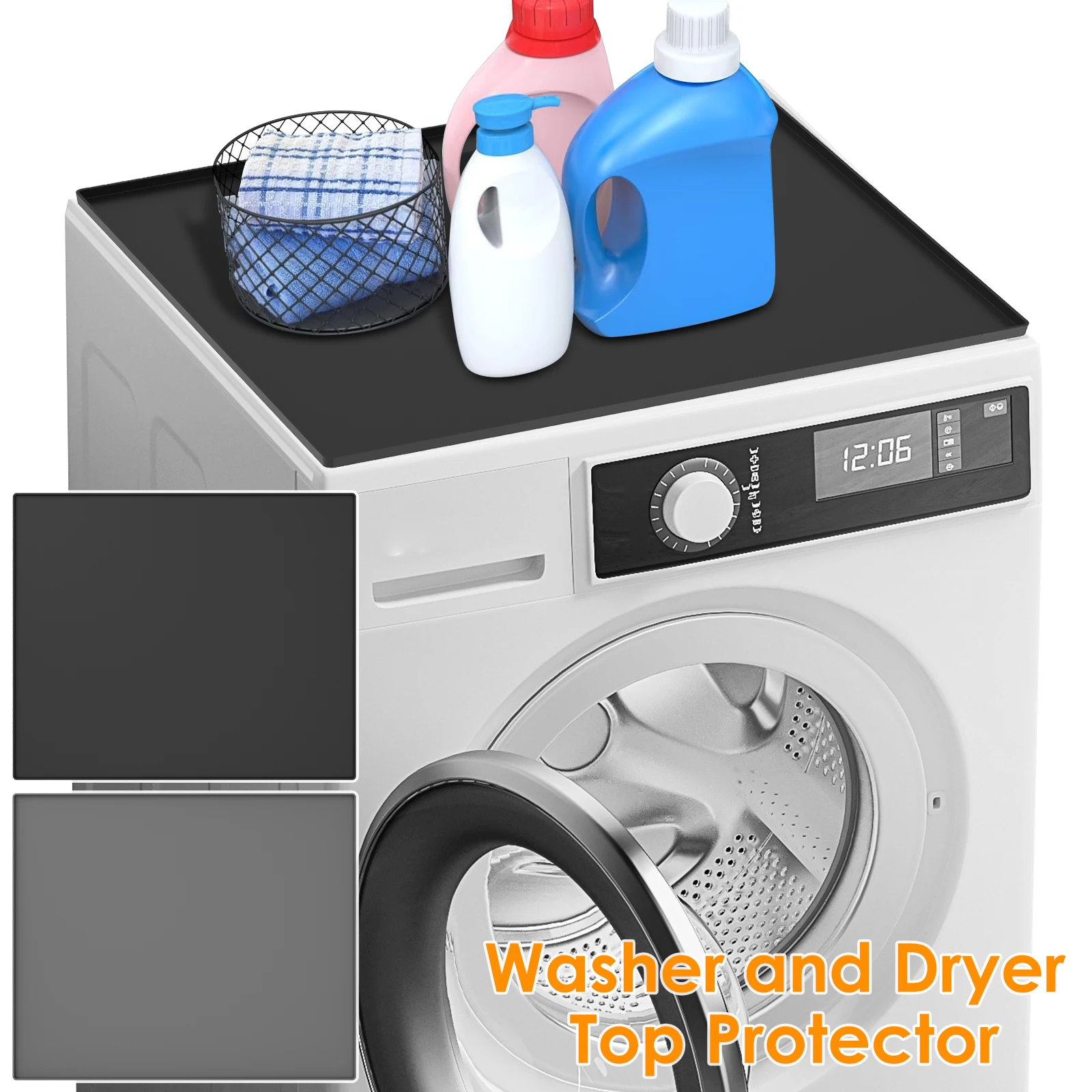 

New Washer and Dryer Top Cover Silicone Washer Top Protector 23.6×19.7 Inch Washer and Dryer Top Protector Washable Dryer Top