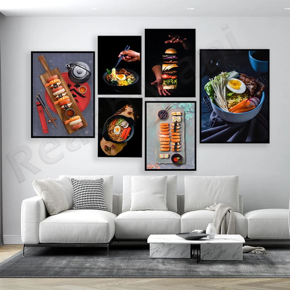 Japanese cuisine sushi tea, sushi, ramen soup, hamburger, ramen noodles, delicious food decoration kitchen typographic poster
Japanese cuisine sushi tea, sushi, ramen soup, hamburger, ramen noodles, delicious food decoration kitchen typographic poster