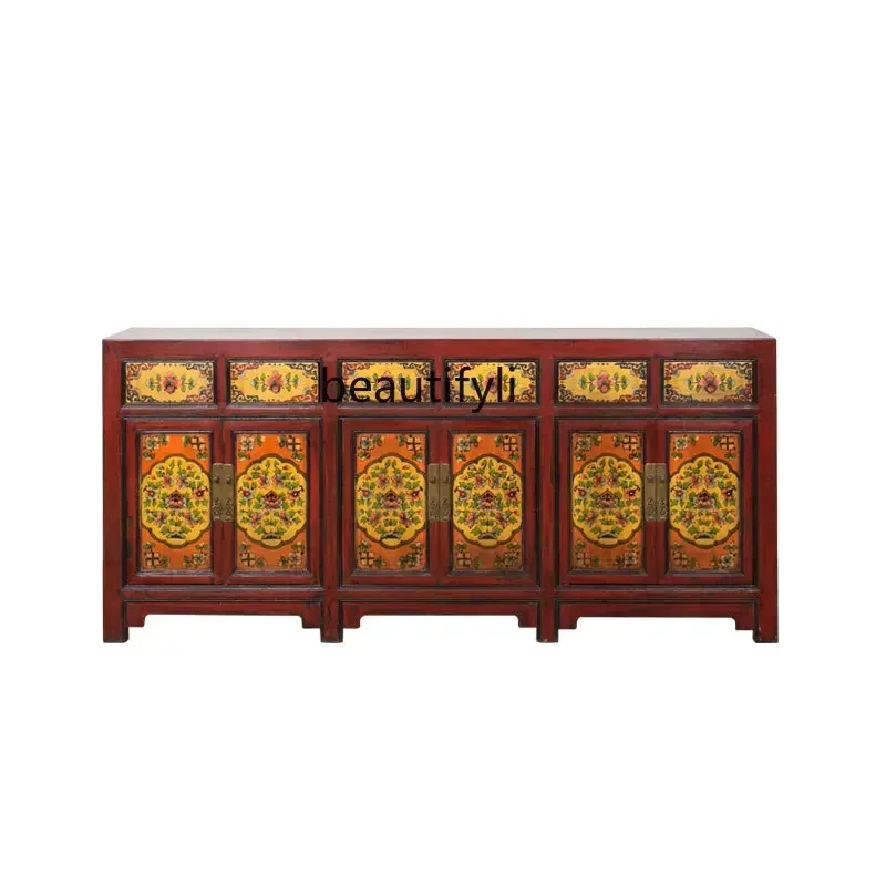 Chinese Hand-Painted Shoe Cabinet Solid Wood Side Cabinet Retro Living Room Locker Painted Hallway Living Room
Chinese Hand-Painted Shoe Cabinet Solid Wood Side Cabinet Retro Living Room Locker Painted Hallway Living Room
