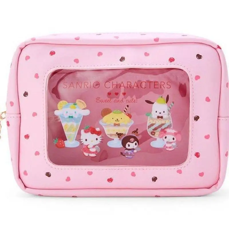 

Cinnamoroll Kuromi Pompompurin Hello Kitty Pochacco My Melody Sanrio Cute Pvc Waterproof Ice Cream Cosmetic Bag Toys for Girls