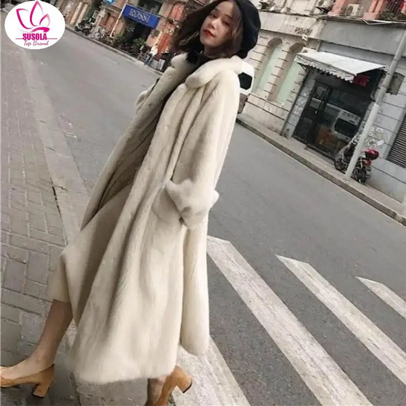 SUSOLA Winter New Fur Outerwear Female Trend Solid Color Long Fur Coat High-end Warm Mink Fur Jacket Coat Women Parka
SUSOLA Winter New Fur Outerwear Female Trend Solid Color Long Fur Coat High-end Warm Mink Fur Jacket Coat Women Parka